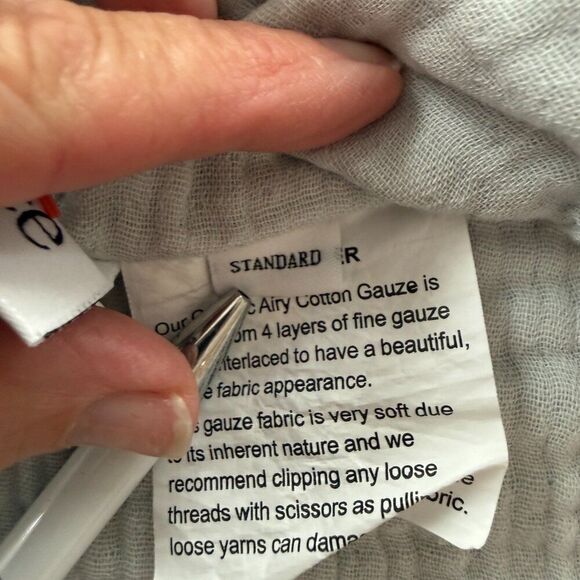 Quince Organic Airy Gauze Sham Set Standard Mist NWOT - Picture 7 of 8